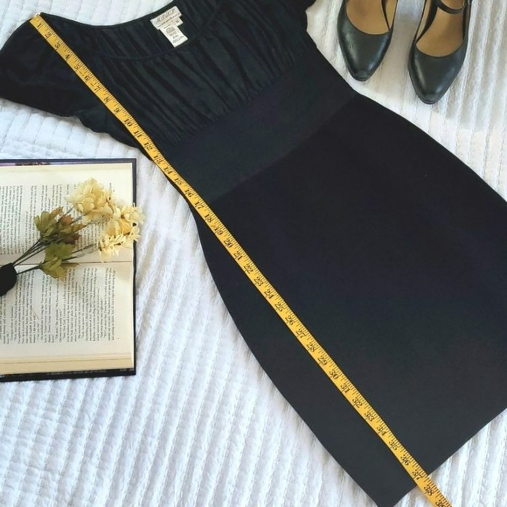 Classic Little Black Cocktail Dress Medium Cummerbund Waistband Formal Party - Picture 11 of 15